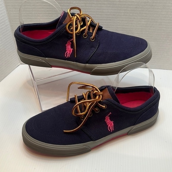 Polo Ralph Lauren Faxon low canvas boat shoes loafers sneakers slip ons size 9.5 - Picture 4 of 8